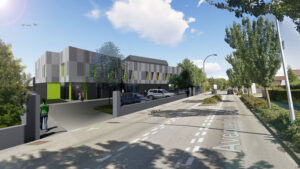 Le centre d’imagerie fonctionnelle, en cours de construction, sera doté d’un Pet Scan, le premier du département. Photo Lipstick architecture